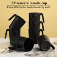 Unbreakable Black Plastic Coffee Mugs Set of 8 - 15oz Cups with Handles Durable &amp; Reusable ...
