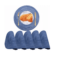 thumbnail image 1 of Juego De 6 Manteles Individuales Redondos Trenzado Azul, 1 of 4
