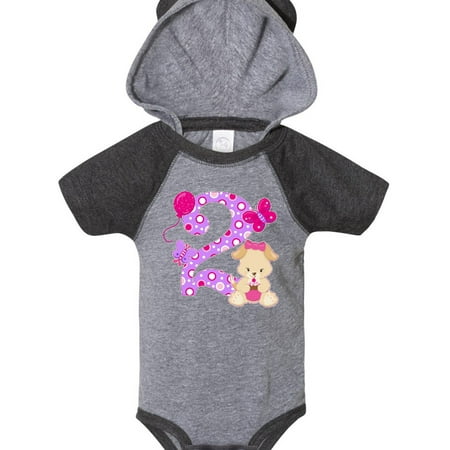 

Inktastic Second Birthday with Cute Puppy and Butterflies Gift Baby Boy or Baby Girl Bodysuit