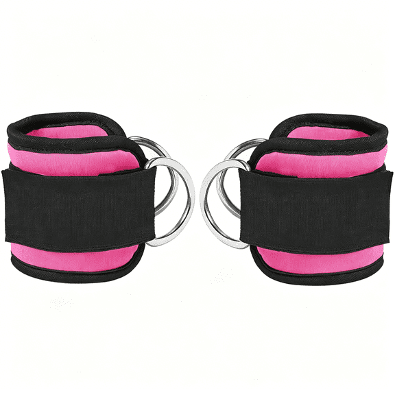 BESTSKY Ankle Straps for Cable Machines,2 Pack Comfortable Adjustable Padded Ankle Wrist Cuffs,Kickback Glute Workouts for Men Women,D-Ring Leg Straps with Neoprene Padding