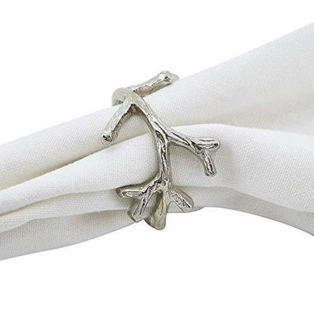 

Fennco Styles Silver Brass Casual Napkin Rings Set of 4
