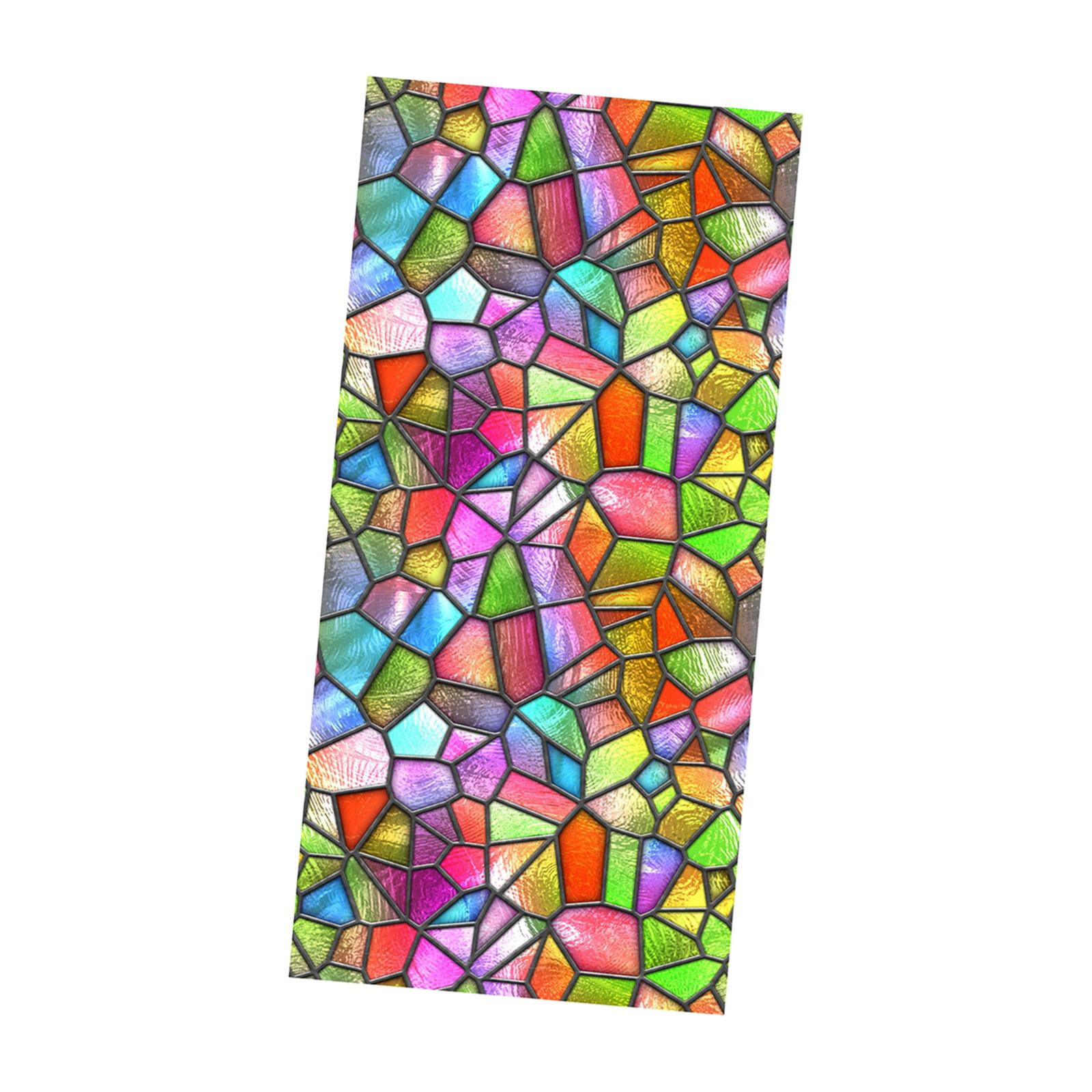 3D Coloré Motif W1957 Fenêtre Film Impression Autocollant Cling Vitrail Xmas Fenêtre Décor UV Contrôle De La Chaleur Verre Intimité Fenêtre Film Romy - Canada