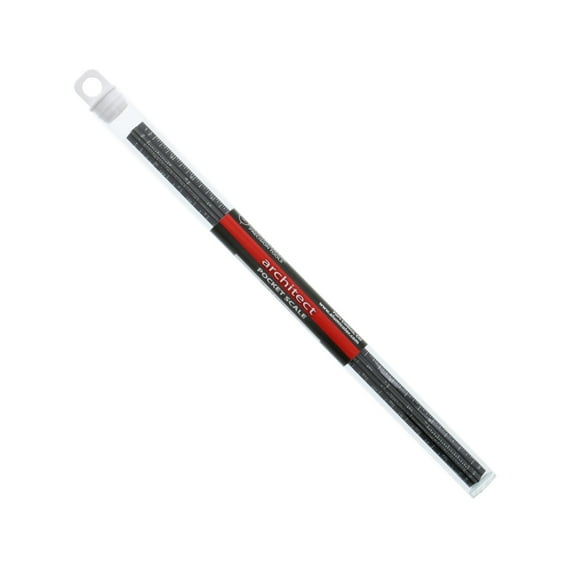 Alumicolor Aluminum Architect Pocket Scale, 6" Black