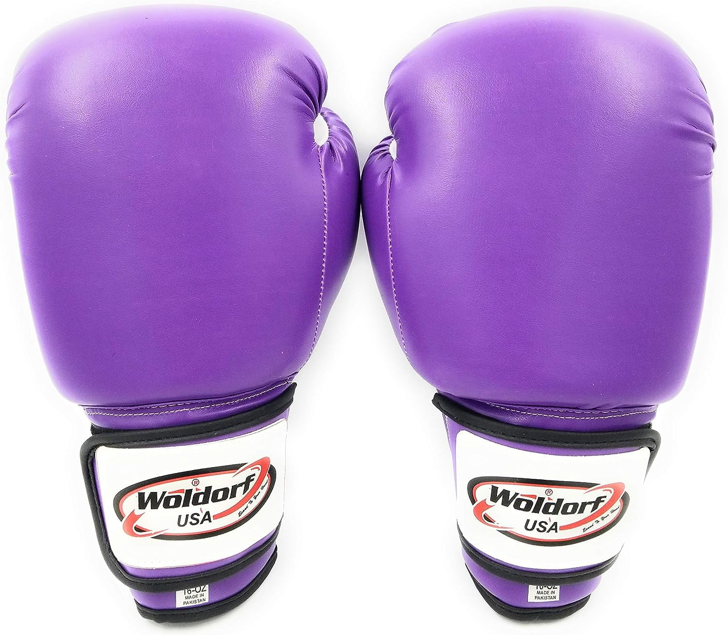 Woldorf USA Men and Women Training Fighting Sports Boxing Gloves - Heavy Punching Bag for Kids - Sparring Gloves, Kickboxing Gloves, Muay Thai Gloves and MMA Sparring Gloves - Vinyl 8oz Purple Sets