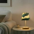 thumbnail image 6 of WOBOGO Blue Dragon Table Lamps Bedroom 3-Speed Dimmable Farm Style with Fabric Shade for Reading and Home Office, 6 of 8
