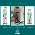 thumbnail image 2 of Bastón Ortopédico para Adulto Mayor con Doble Apoyo | Altura Ajustable 77-93 cm | Base de 4 Patas Antideslizantes para Estabilidad y Apoyo al Levantarse. (NEGRO), 2 of 9
