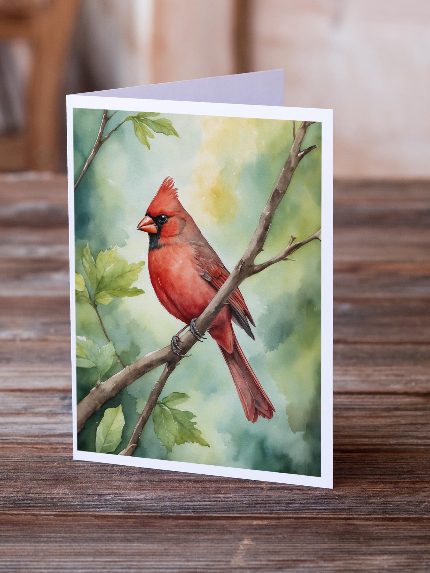 Carolines Treasures DAC7487GCA7P 5 x 7 in. West Virginia Northern CardInal Greeting Cards - Pack of 8