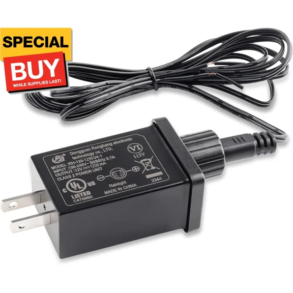 Replacement Yard Inflatable Adapter 12V 1.25A,Class 2 Power Supply Adaptor With