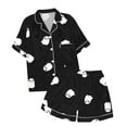 thumbnail image 1 of Pyjama Ballerine Imprimé pour Enfants 2025, Col Boutonné, Manches Courtes, 6T, Haut et Short, 1 of 5