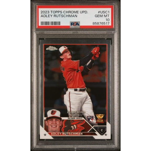 Graded 2023 Topps Chrome Update Adley Rutschman #USC1 Rookie RC Baseball Card PSA 10 Gem Mint