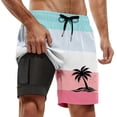 thumbnail image 2 of YAYUBA 7 Inch Swim Trunks Men 2 In 1 Liner Compression Quick Dry Breathable Elastic Waist Drawstring Swim Shorts Men Light Upf Stretch Lined Summer Beach Men Swim Brief, 2 of 4