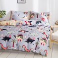 thumbnail image 2 of Juego de fundas de edredón con estampado de dinosaurio  ropa de cama de tamaño King  suave  agradable para la piel  260x230, 2 of 7