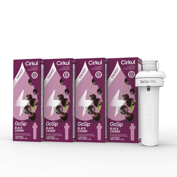 Cirkul GoSip Black Cherry Flavor Cartridge, Drink Mix, 4Pack