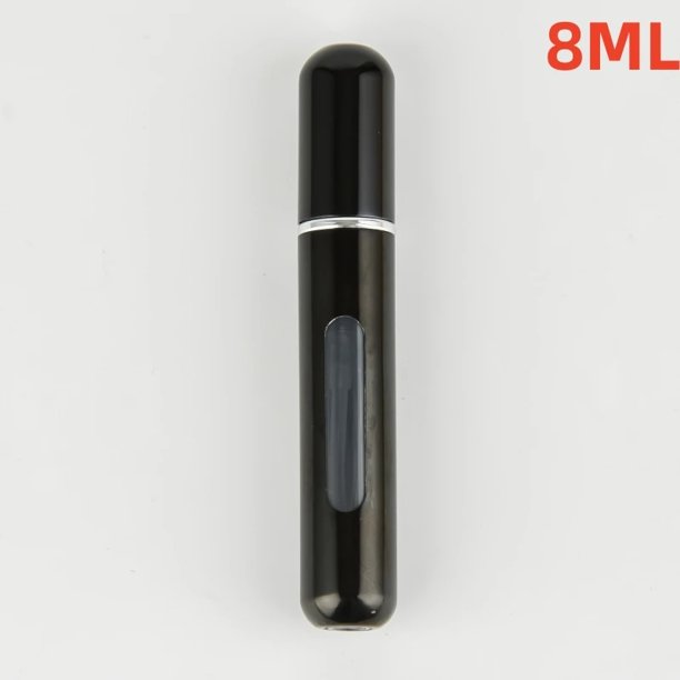 Atomizador de Perfume de 8/5ml, contenedor de líquidos portátil para cosméticos, Mini botella rellenable vacía de alcohol en aerosol de aluminio para viajes