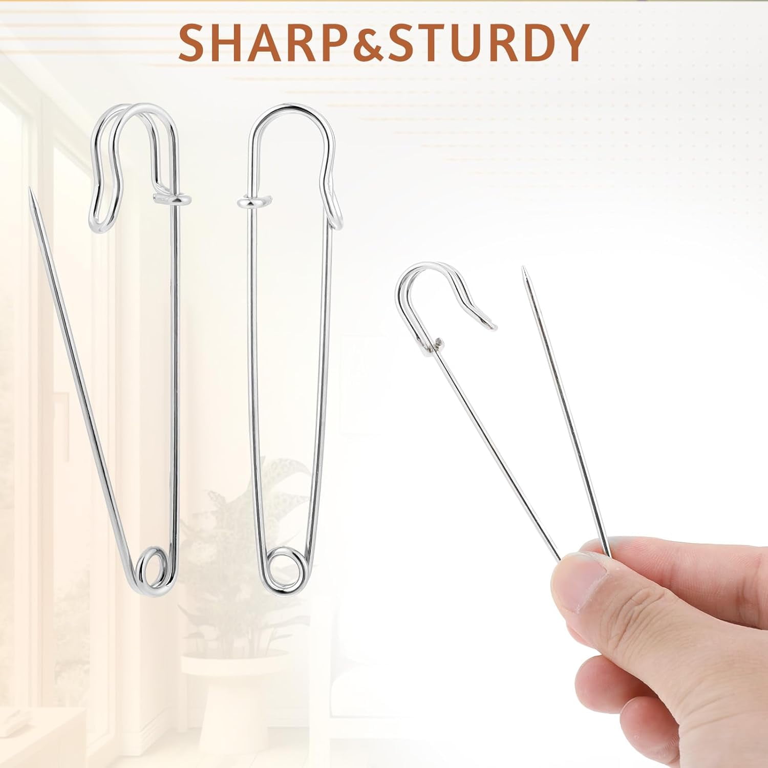 Solennerer Safety Pins Extra Large Heavy Duty - 30PCS 5Inch Blanket Pins, Strong & Sturdy Bulk Pins for Blankets, Skirts, Crafts, Kilts - Silver