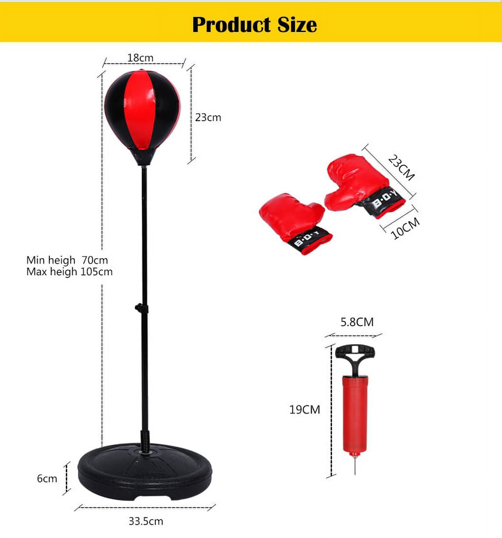 Standing Boxing Set, Workout Boxing Speed Balls Boxing Sports Punching Bag with Stand for Boys