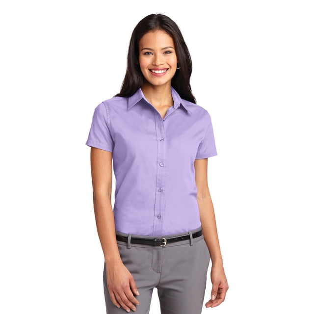 Camisa de fácil cuidado de manga corta para mujer Port Authority®. L508 Autoridad Portuaria L508