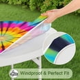 thumbnail image 5 of Rainbow Tie Dye Mandala Pattern Round Fitted Tablecloth with Elastic Edge,Dining Table Cover Waterproof,Outdoor Round Tablecloth for Camping,Dining,Indoor and Outdoor, 5 of 7