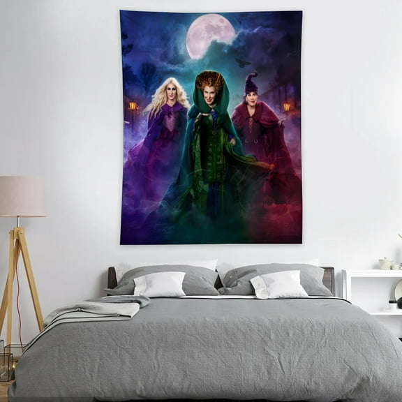 YOUJIANGYUN Hocus Pocus-Theme Anti-pilling Tapestry Gift Wall Hanging Backdrop for Room Bedroom Girls Fans Background Banner Party Birthday Supplies Decor