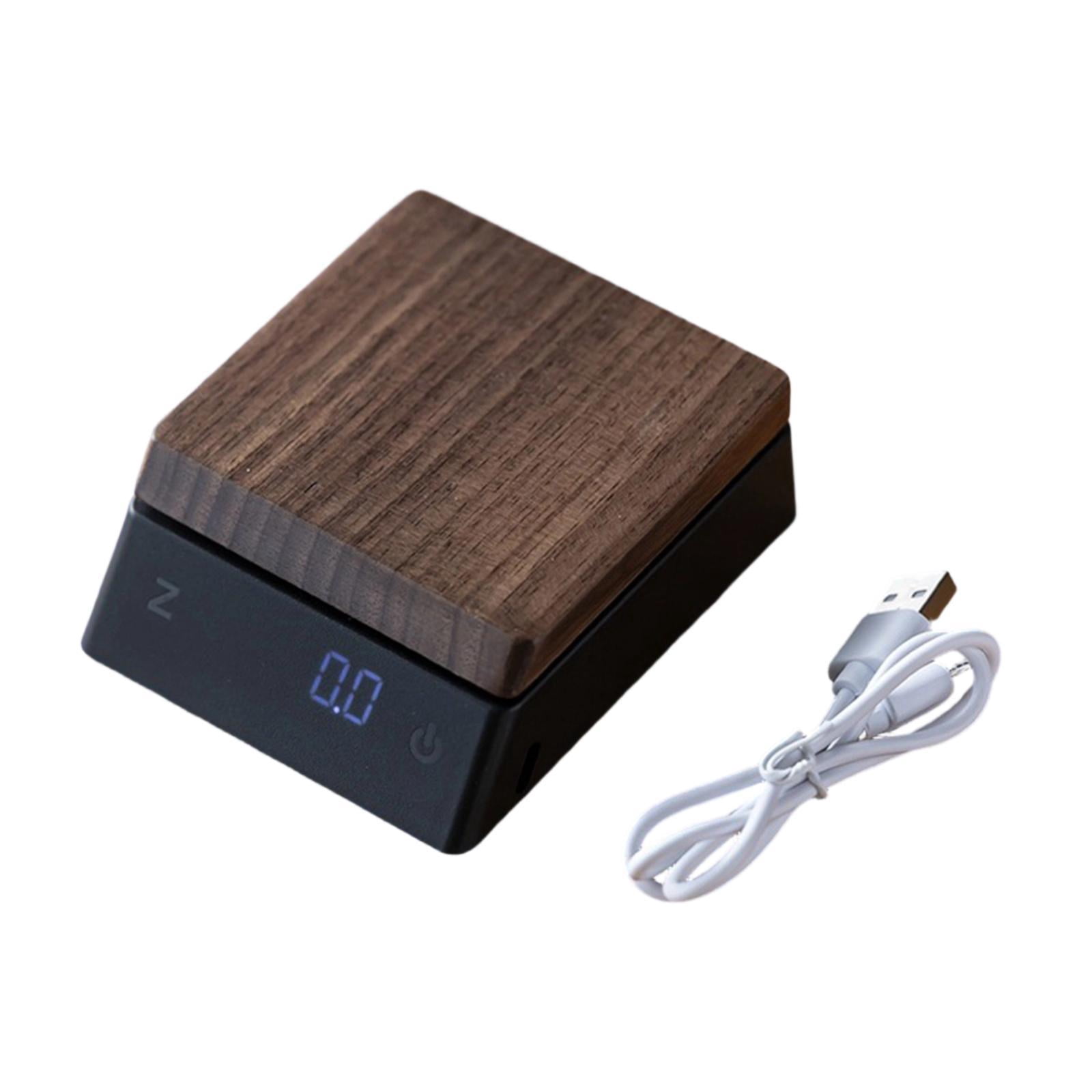 Fiocias Digital Coffee Scale High Precision Wood Compact Kitchen Weighing for Coffee and Black