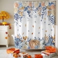 thumbnail image 3 of Shower Curtain 60"W x 72"L Thanksgiving Pumpkins Fall Flowers Fabric Shower Curtains Set with Hooks Water Repellent Bathroom Curtains Machine Washable Bathroom Accessories, 3 of 6