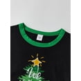thumbnail image 4 of Conjunto de pijamas navideños familiares a juego con estampado de árbol, letras y cuadros. Pijamas de vacaciones para papá, mamá y niños., 4 of 9
