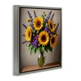 thumbnail image 4 of Stupell Industries Sunflower & Lavender Bouquet Plants & Flowers Painting Gray Floater Framed Canvas Art Print Wall Art, 25 x 25, 4 of 10