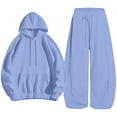thumbnail image 2 of ShomPort Sweatsuit for Women Fall 2 Piece Outfits Long Sleeve Hoodie Sweatshirts and Wide Leg Joggers Tracksuit Sets, 2 of 2