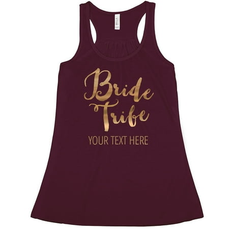 Custom Metallic Bride Tribe: Flowy Racerback Tank