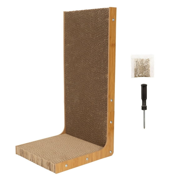 Cat Scratching Board Grinding Claw Scratch Resistant Catnip Funny Corrugated Cat Scratching Board for Cats Kittens L Type Small