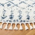thumbnail image 3 of SAFAVIEH Berber Fringe Nathan Aztec Shag Area Rug, Cream/Blue, 5' x 5' Round, 3 of 10