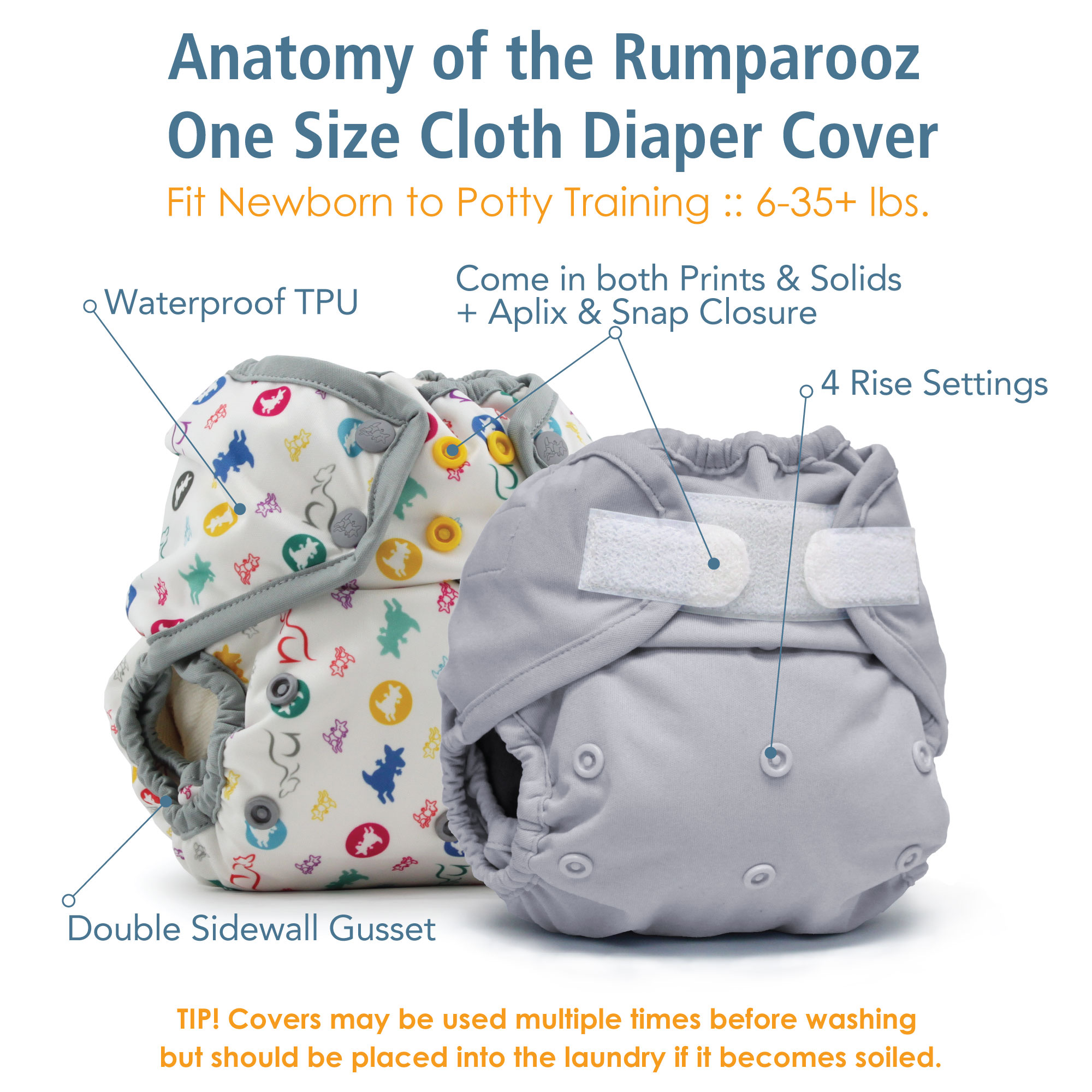 Kanga Care Rumparooz One Size Reusable Cloth Diaper Cover Snap ...