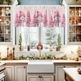 thumbnail image 2 of Curtain Valance for Windows Pink Snowman Christmas Tree Kitchen Valances Rod Pocket Short Curtains,Watercolor Xmas Trees Snowflake Window Treatment Panel for Living Room Bathroom Bedroom 54x18in, 2 of 8
