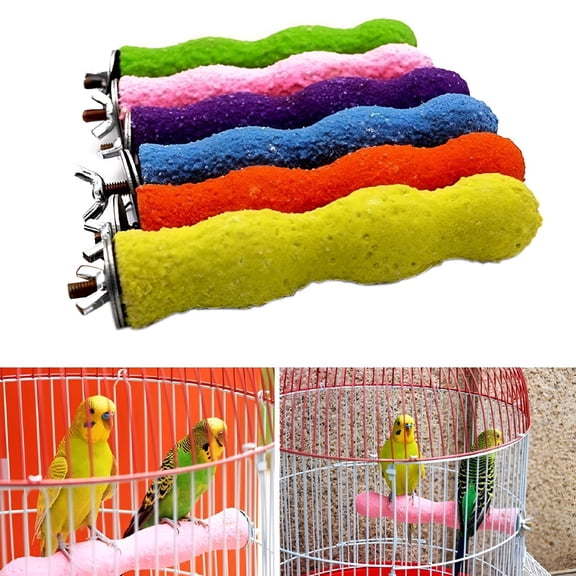 ACDANC Bird Perch Parrot Stand Cage Accessories Natural Wooden Stick Paw Grinding Rough Surfaced Chew Toy for Cockatiels Cockatoo Conure Parakeet (Random Color S)