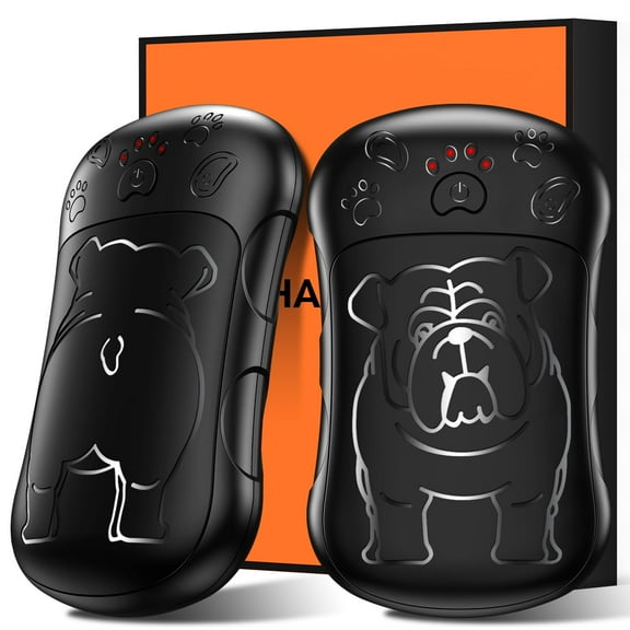 Rechargeable Hand Warmer 2-Pack (Black), 2-in-1 Electric Hand Warmer, 6000mAh Portable Pocket Hand Warmer with Double-Sided Heating, Great for Golf, Outdoor Sports, Camping, etc., Winter Gift