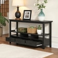 thumbnail image 4 of Ktaxon 58"  Mid-Century Console Table with 3 Drawers, Sofa Table Entryway Table Living Room Storage Table with 4 Shelves for Hallway, Entry, Foyer, Office, Black, 4 of 8