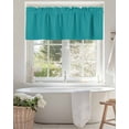 thumbnail image 4 of Teal Valances for Windows Solid Color Valance Rod Pocket Light Filtering Short Window Treatments Curtains for Kitchen Bathroom Living Room Bedroom, 1 Panel, 60 x 18 Inch, 4 of 7
