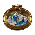 thumbnail image 4 of Gold Carved Photo Frame – Resin Bow Hanging Wall Frame with Stand 6 Shapes To Choose Versatile Tabletop & Wall Decor(F), 4 of 5