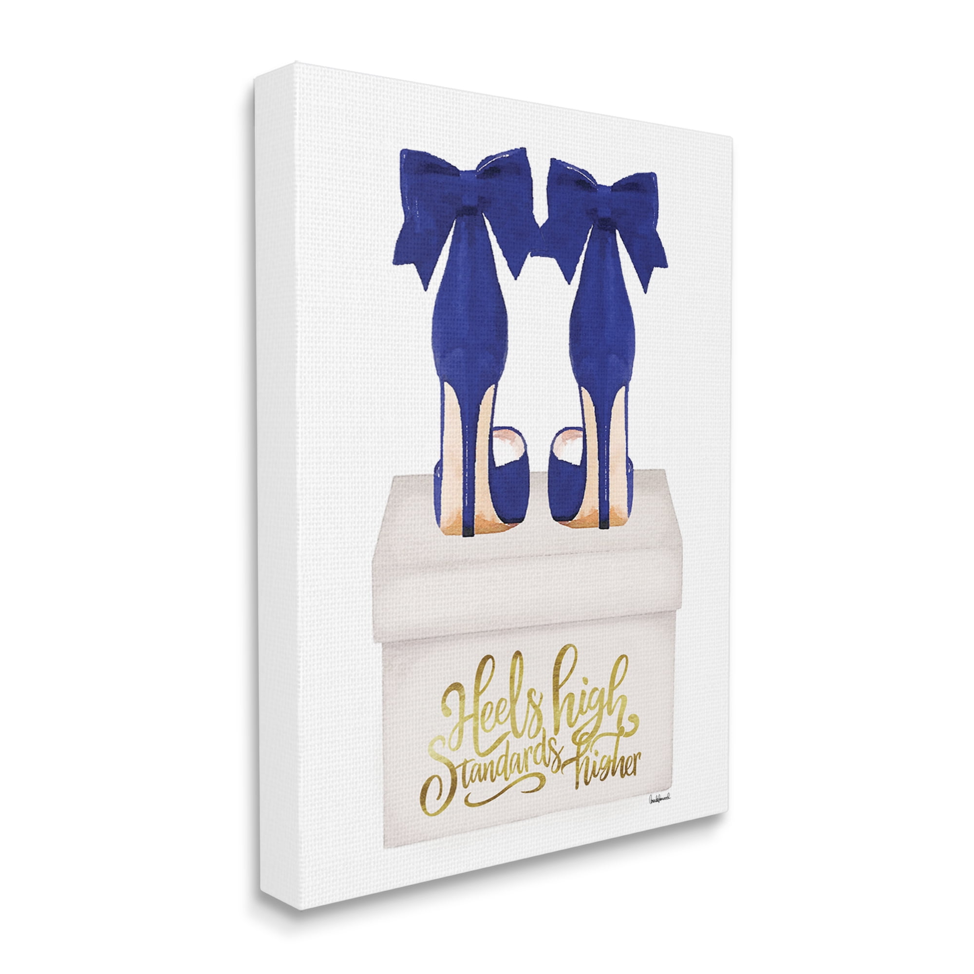 Stupell Industries High Standards Blue Heels Beauty & Fashion Painting Gallery Wrapped Canvas Art Print Wall Art, 16 x 20