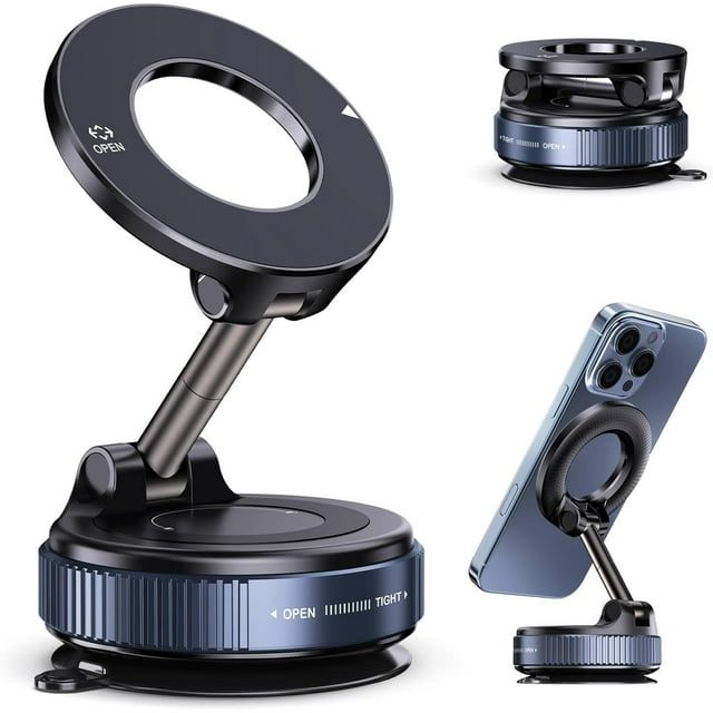 Soporte para teléfono magnético con ventosa de vacío Soporte para teléfono magnético ajustable 360° Soporte para teléfono magnético para coche gimnasio espejo superficie lisa