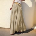 thumbnail image 4 of Ygbgbb Women's 2026 Summer Casual Maxi Skirt High Waisted Boho Flowy A-Line Skirt with Belt Fashion Solid Long Skirt for Beach Party and Everyday Wear Khaki M, 4 of 6