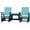 Black, Aruba Blue, variant on DutchCrafters Modern Horizontal Slat High Back Poly Double Glider Chairs with Center Table Outdoor Patio Furniture