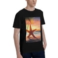 thumbnail image 2 of Bingfone Starfish Sunset Sea Beach Men'S Loose Fit Short-Sleeve Pocket T-Shirt, 2 of 7
