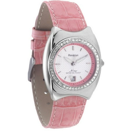 Crystal Bezel Pink Strap Watch