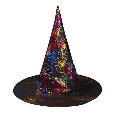 LEUCHTEND Witch Hats Masquerade Black Hot Stamping Wizard Hat Party Hats Caps Cosplay Costume