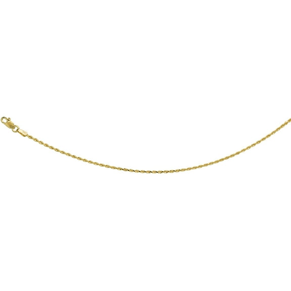 10k Solid Yellow Italian Gold Fancy Rope Chain Necklace 2mm Cadena de Oro 22"