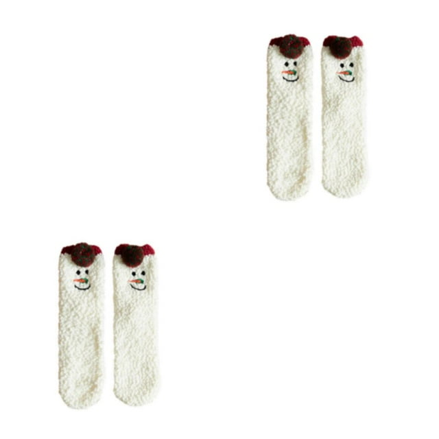 relayinert Experience Comfort With These Wide Application Fluffy Socks Colorful snowman 2Set