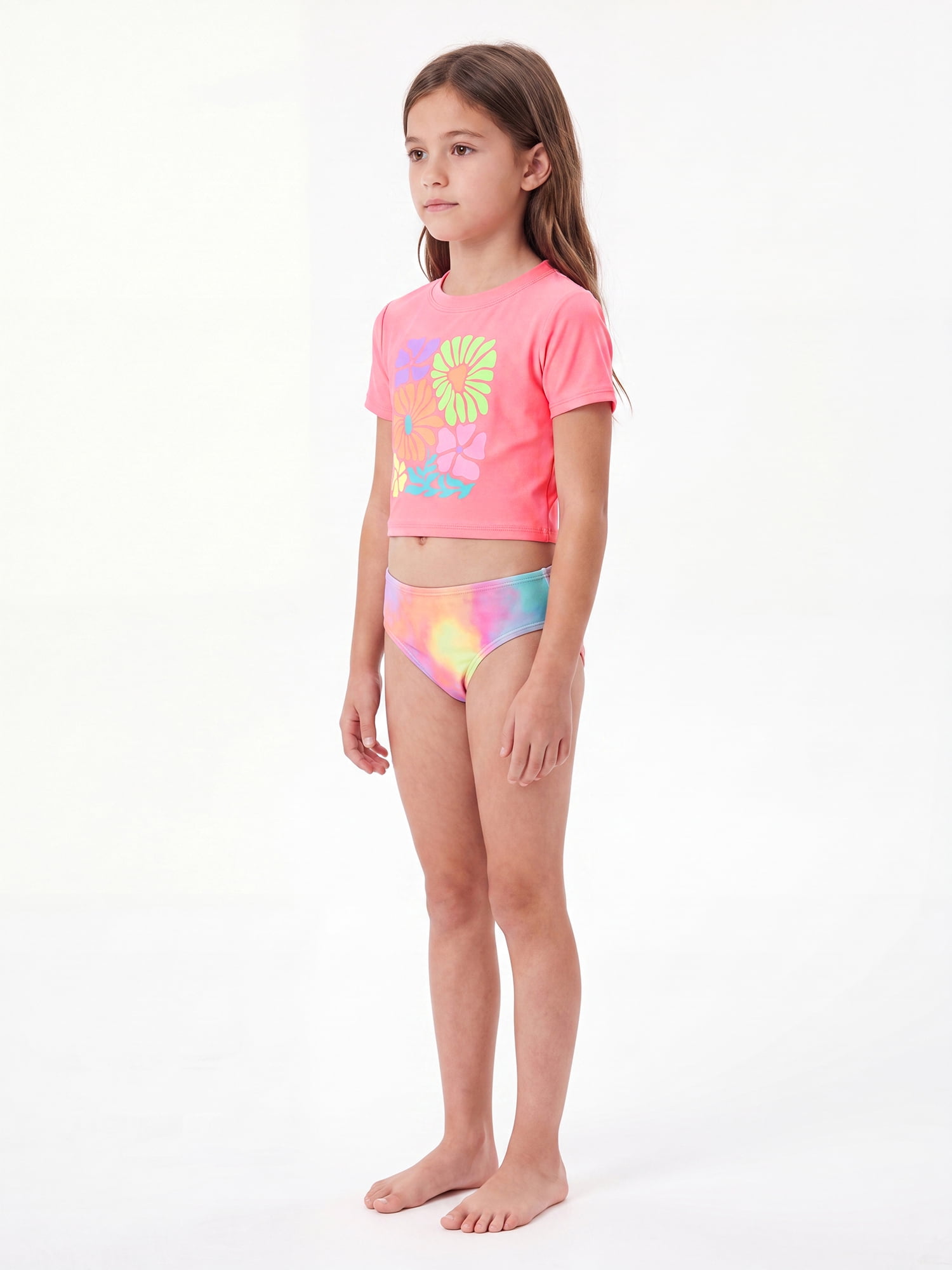 Ocean Gear Girls Two Piece Crop Tankini Swim Set, Sizes 4-18