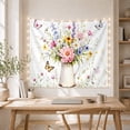 thumbnail image 5 of Pink Peony Bouquet on White Background Romantic Illustration for Floral Art Lovers Rustic Home Decor Long-Tail Phrase Birthday Gift Tapestry Wall Hanging for Bedroom and Living Room, 5 of 7