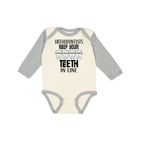 

Inktastic Funny Orthodontist Dental Quote Gift Baby Boy or Baby Girl Long Sleeve Bodysuit